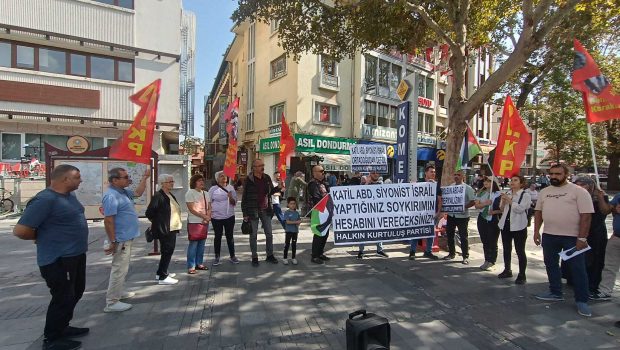 HKP Konya İl Örgütü olarak 13 Ekim Pazar günü saat 13.30’da “Katil ABD Siyonist İsrail Ortadoğu’dan defol”, demek için bir eylem gerçekleştirdik. Konuya ilişkin açıklamamızı Konya İl Yöneticimiz Batuhan Kuşçu […]