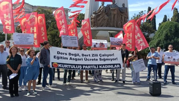 Ders Değil, Dert Zili Çalıyor! Eğitim Asgari Ücrete Sığmıyor! 2026-2027 eğitim-öğretim yılı başlarken halkımıza dayatılan yoksulluğu, pahalılığı ve eğitimin gericileşmesini İstanbul’da gerçekleştirdiğimiz alan eylemi ile protesto ettik. HKP İstanbul Kadın [&hellip;]